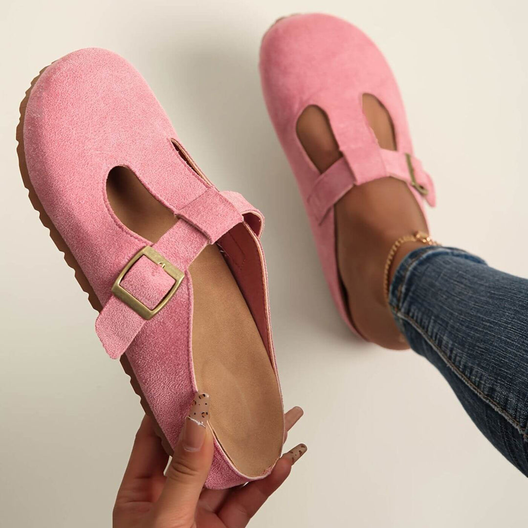 Duttini | Lightweight Yellow Buckle Clogs with Cushioned Support