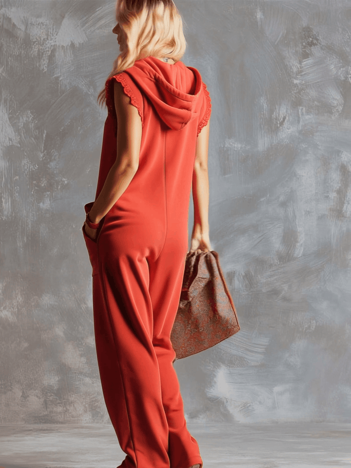 Duttini | Statement Hooded Sleeveless Jumpsuit