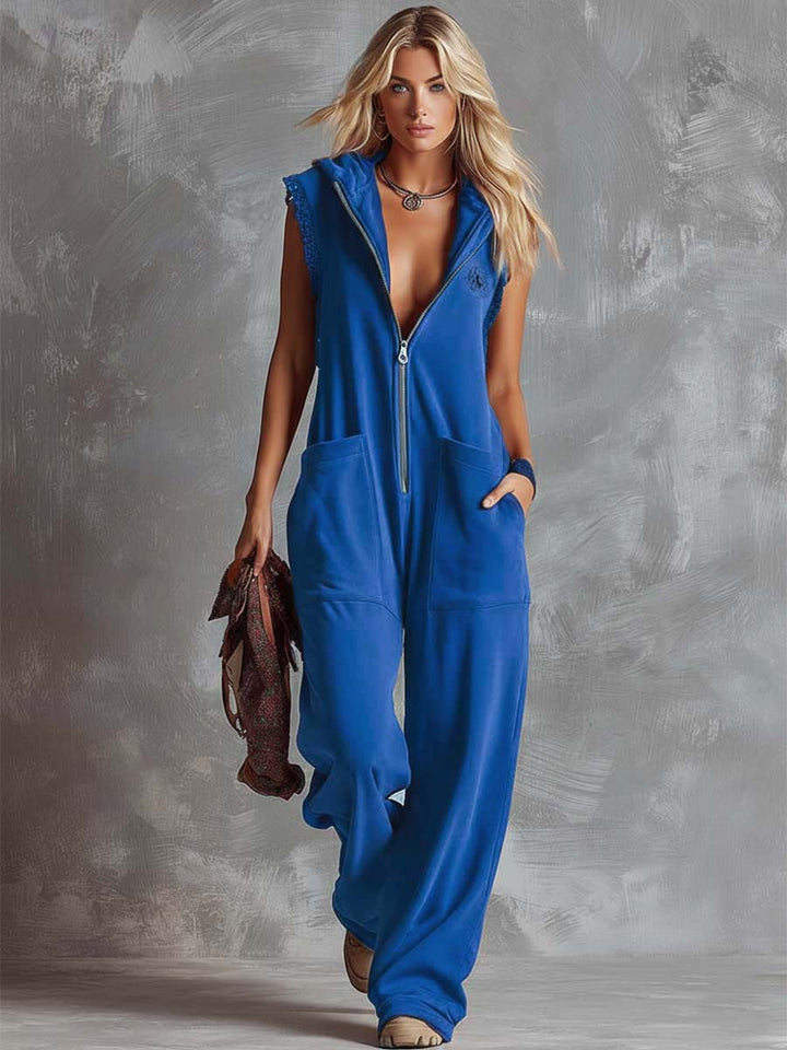Duttini | Statement Hooded Sleeveless Jumpsuit