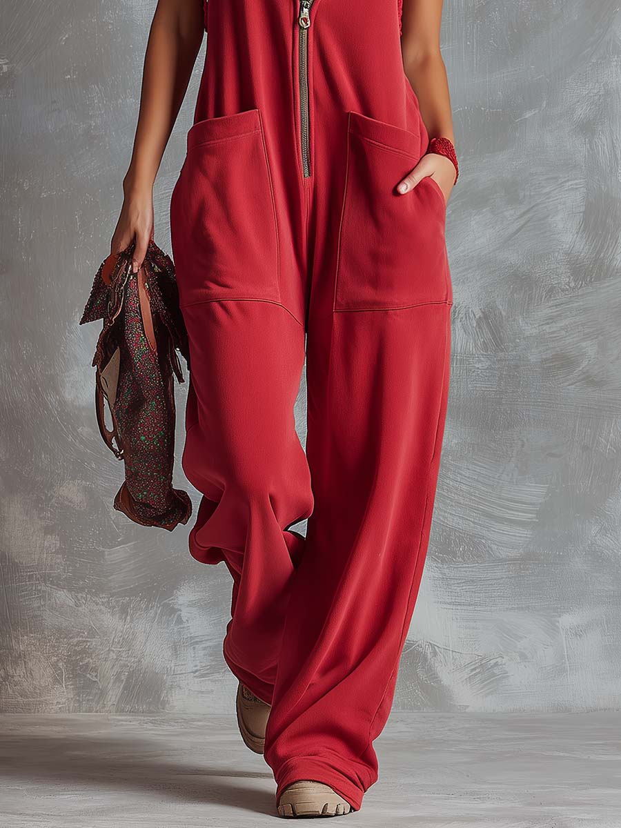 Duttini | Statement Hooded Sleeveless Jumpsuit