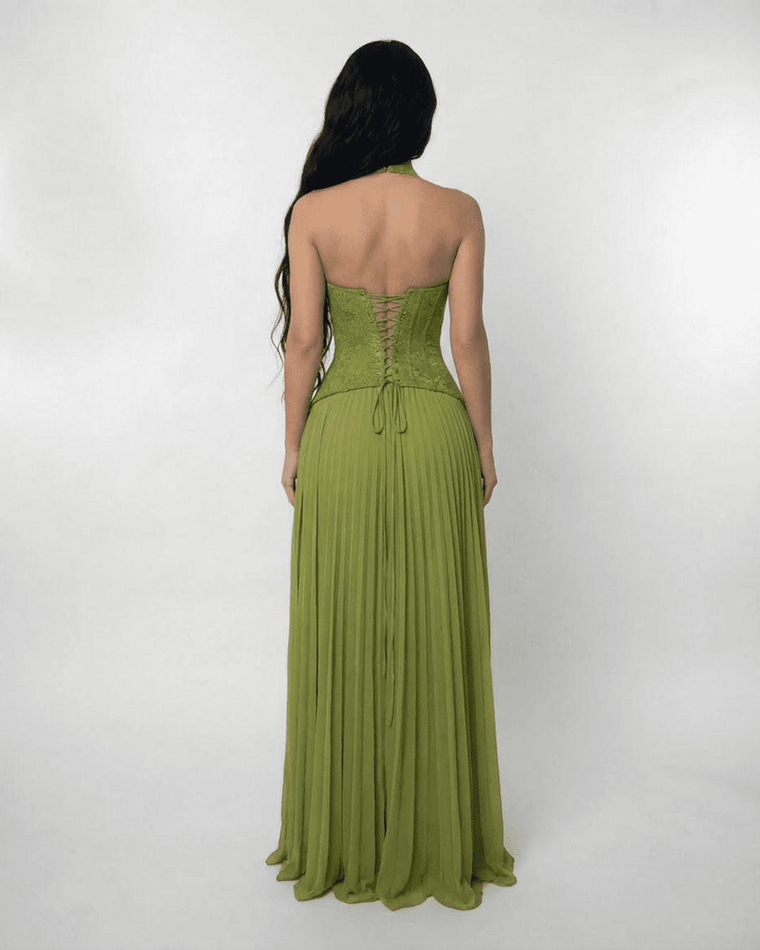 Duttini | Maxi Dress for Women in Green, Flowing Fit