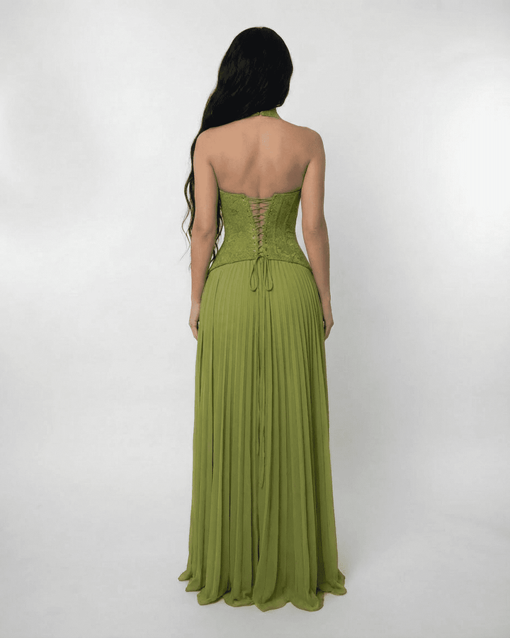 Duttini | Maxi Dress for Women in Green, Flowing Fit