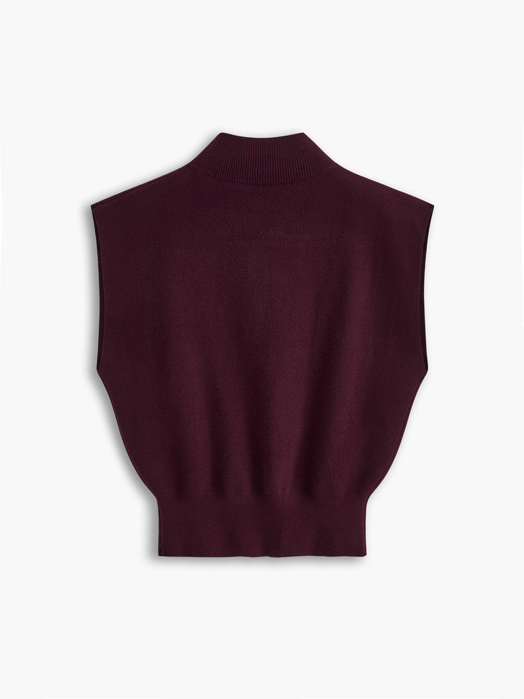 Duttini | Elegant Mock Neck Sleeveless Top Padded Shoulder Vest