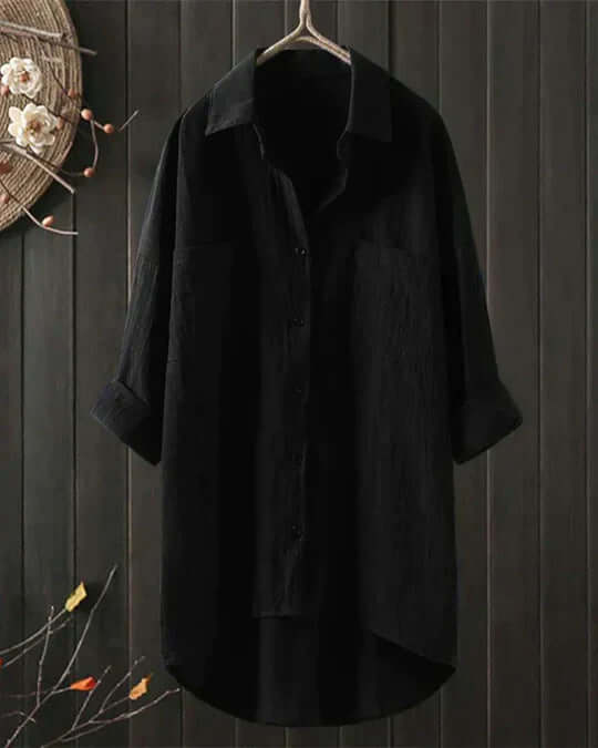 Duttini | Flowing Button Down Long Sleeve Blouse for Effortless Elegance
