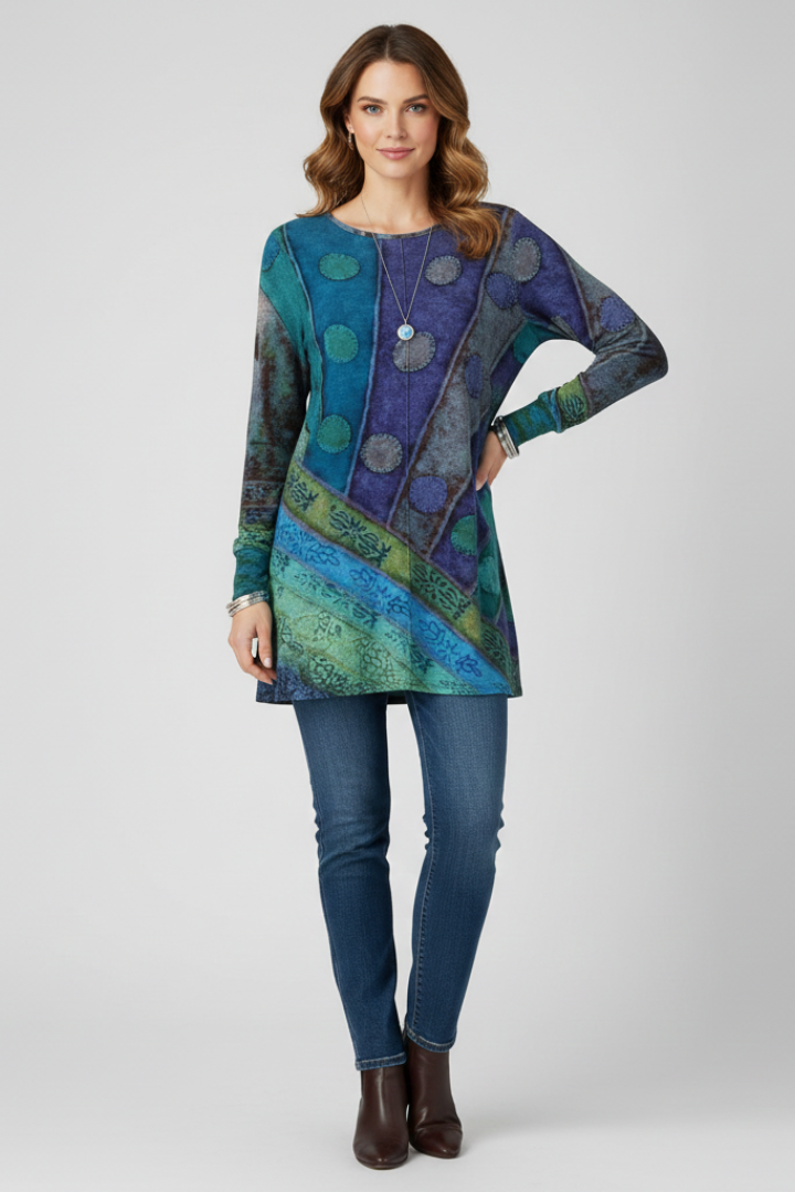 Duttini | Modern Patchwork Long Sleeve Tunic for Every Occasion