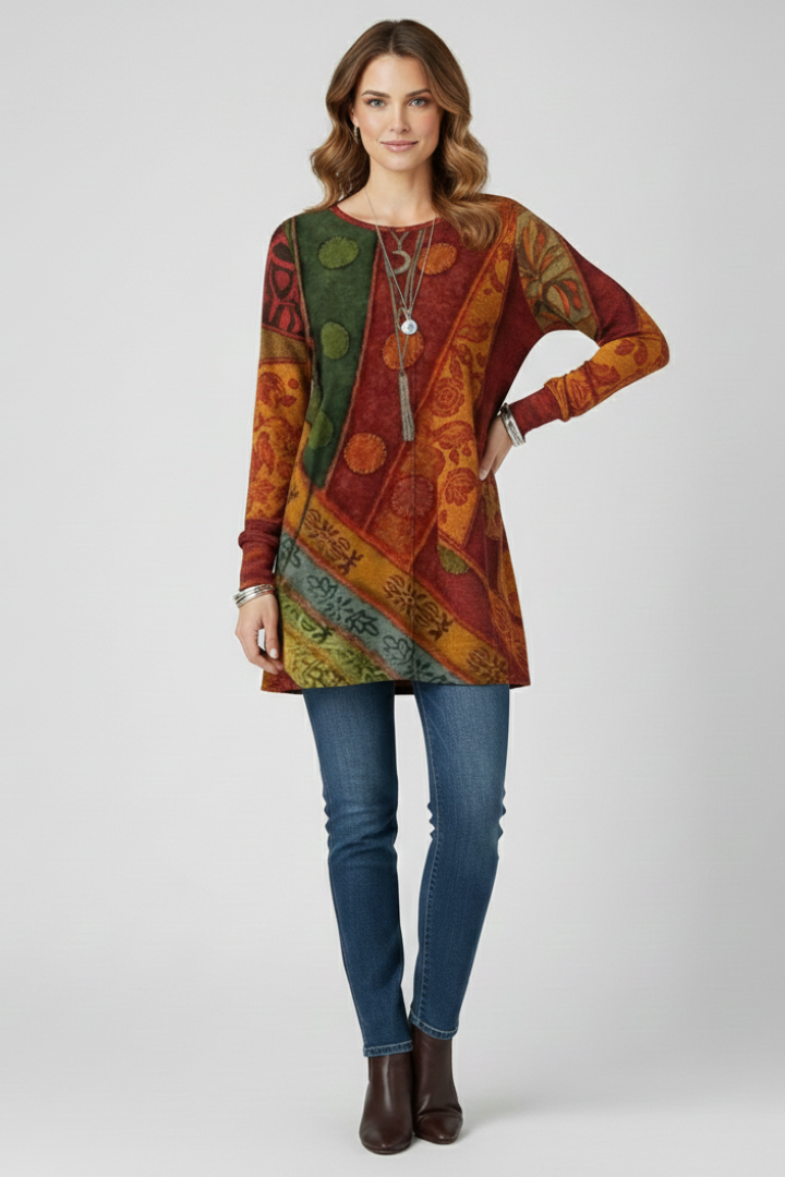 Duttini | Modern Patchwork Long Sleeve Tunic for Every Occasion