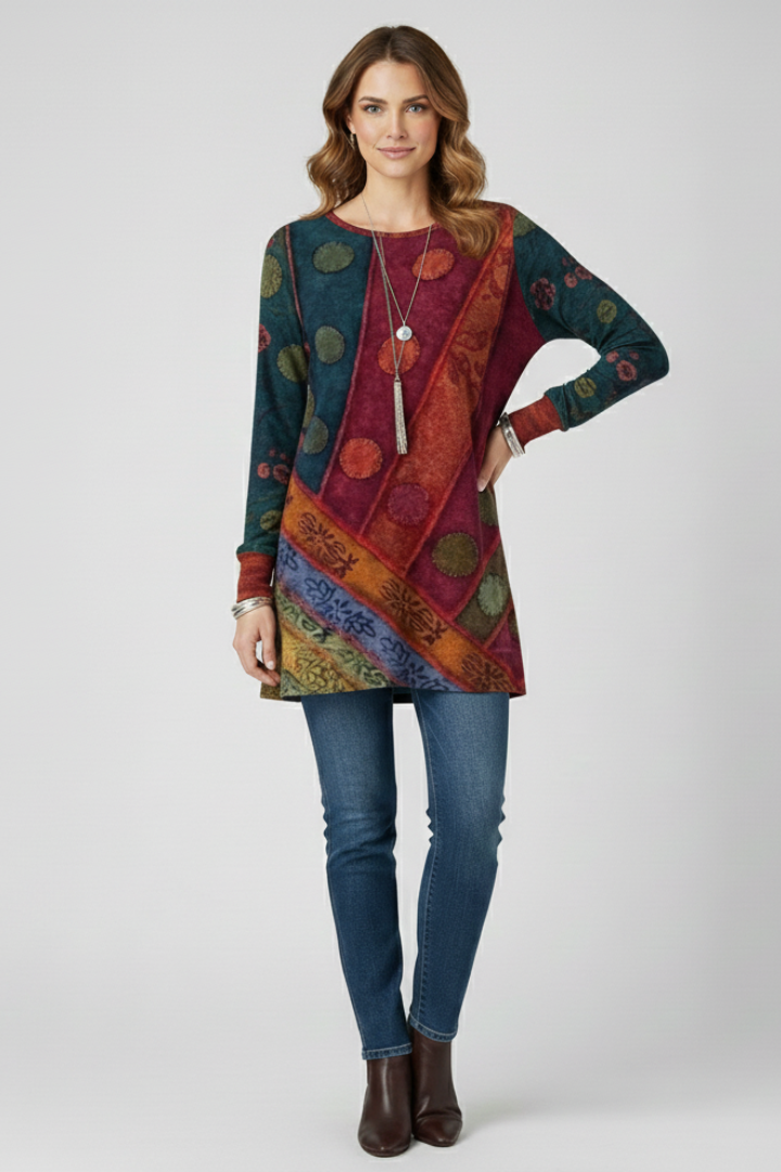 Duttini | Modern Patchwork Long Sleeve Tunic for Every Occasion