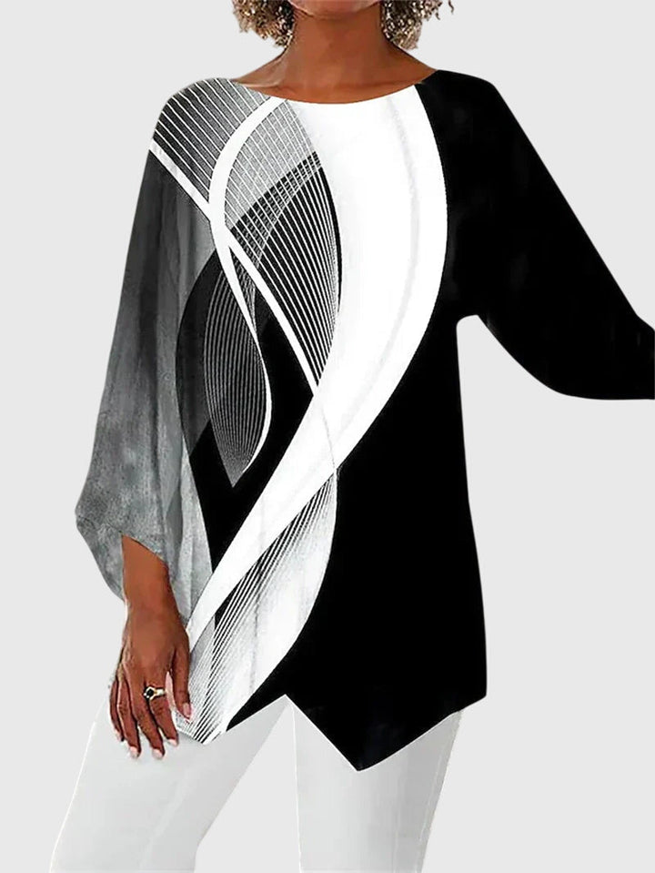 Duttini | Timeless Butterfly Print Asymmetric Hem Top Made to Turn Heads