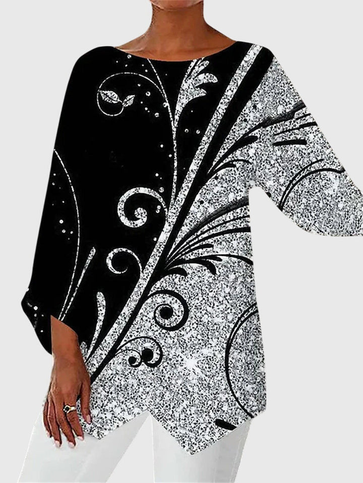 Duttini | Timeless Butterfly Print Asymmetric Hem Top Made to Turn Heads