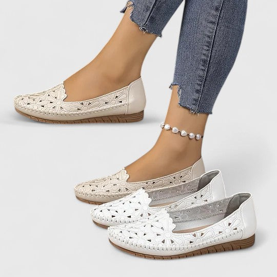 Duttini | Lightweight Perforated Slip On Flats for All-Day Comfort