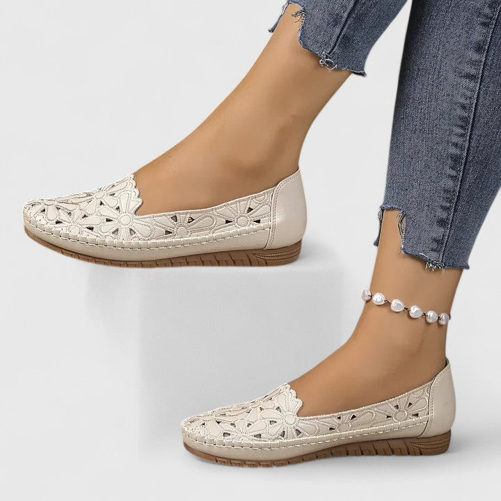 Duttini | Lightweight Perforated Slip On Flats for All-Day Comfort