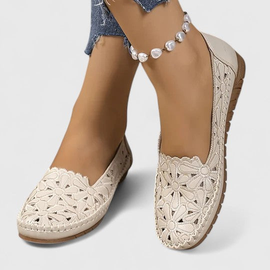 Duttini | Lightweight Perforated Slip On Flats for All-Day Comfort