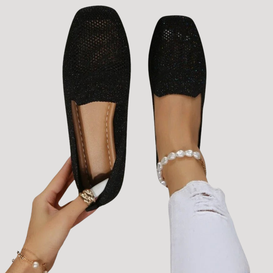 Duttini | Cushioned Slip On Knit Flats with Cushioned Support