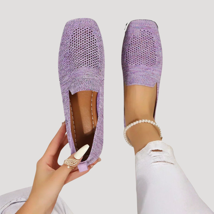 Duttini | Cushioned Slip On Knit Flats with Cushioned Support