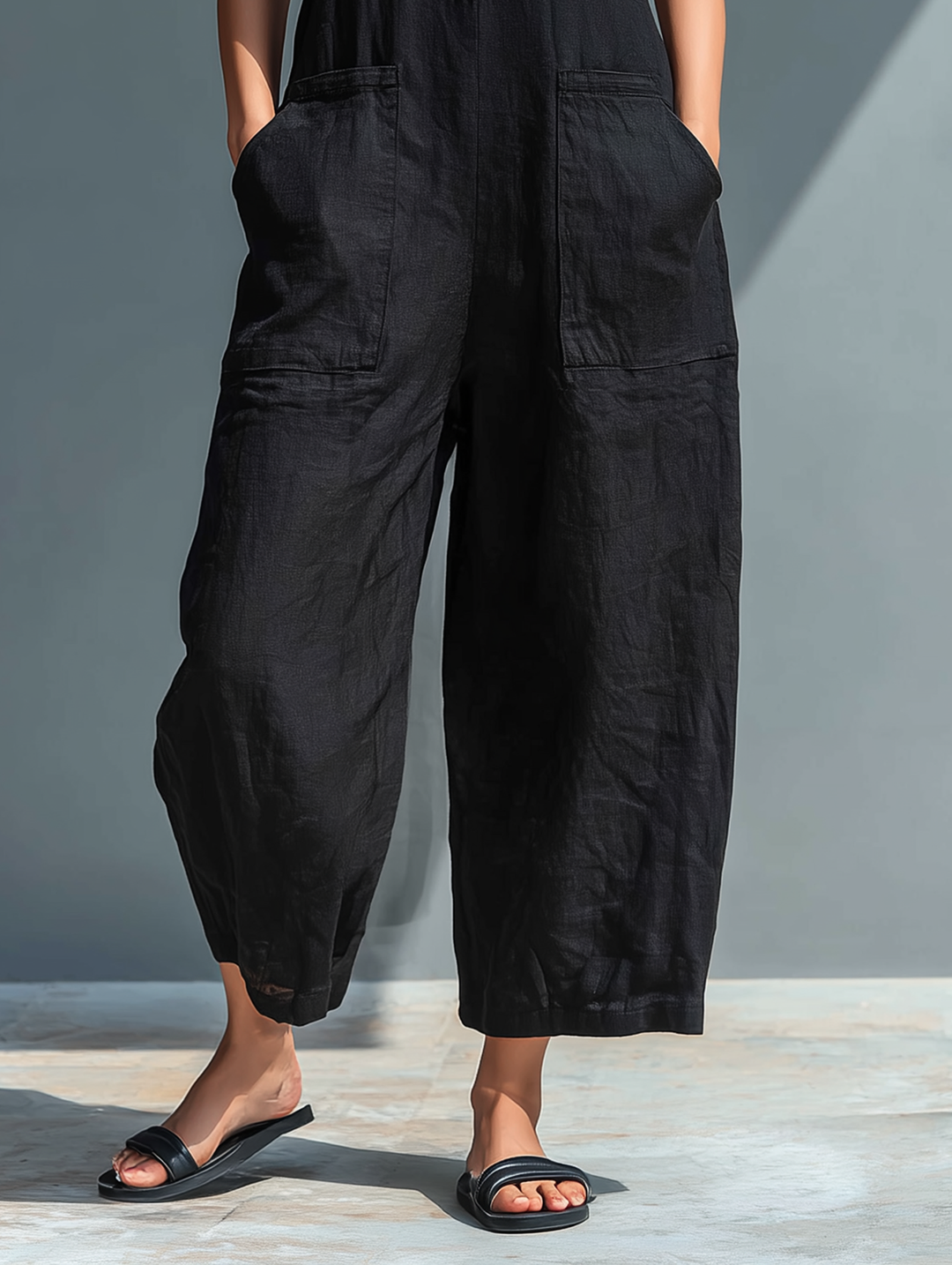 Duttini | Timeless Sleeveless Button Front Wide Leg Jumpsuit