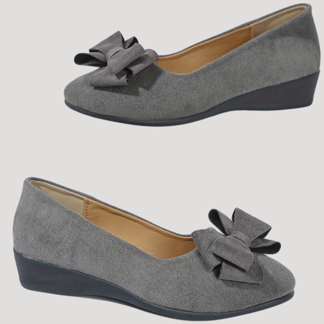 Duttini | Soft-Step Bow Wedge Flats for All-Day Comfort