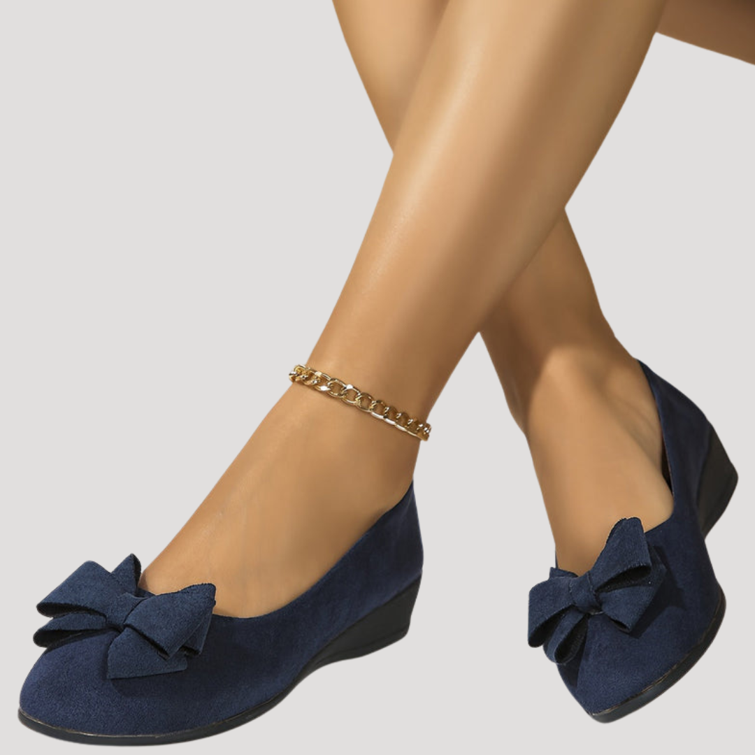Duttini | Soft-Step Bow Wedge Flats for All-Day Comfort