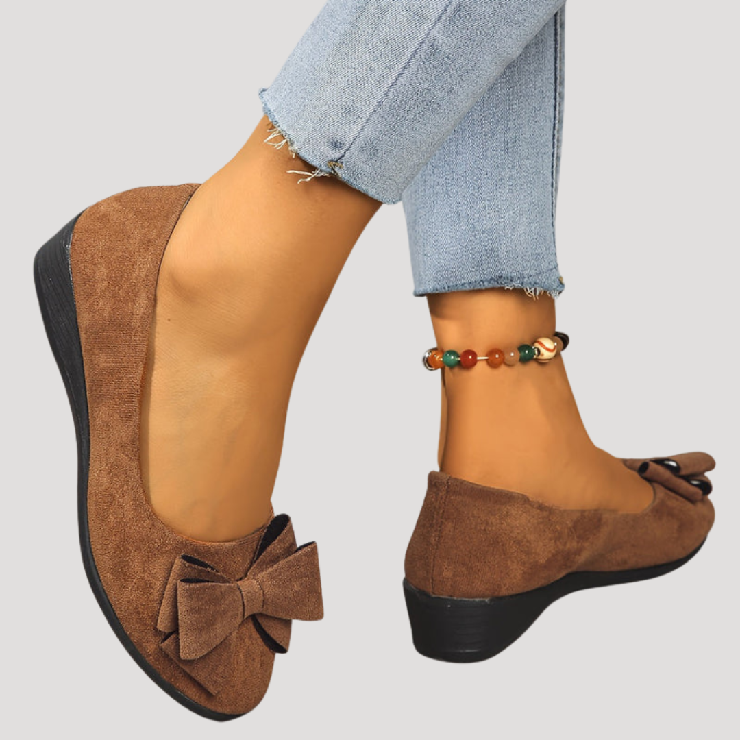 Duttini | Soft-Step Bow Wedge Flats for All-Day Comfort