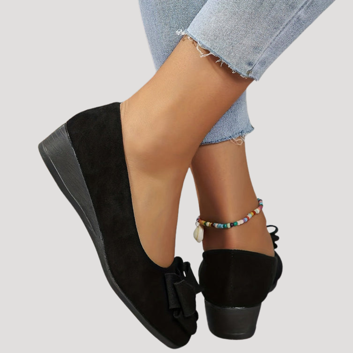 Duttini | Soft-Step Bow Wedge Flats for All-Day Comfort