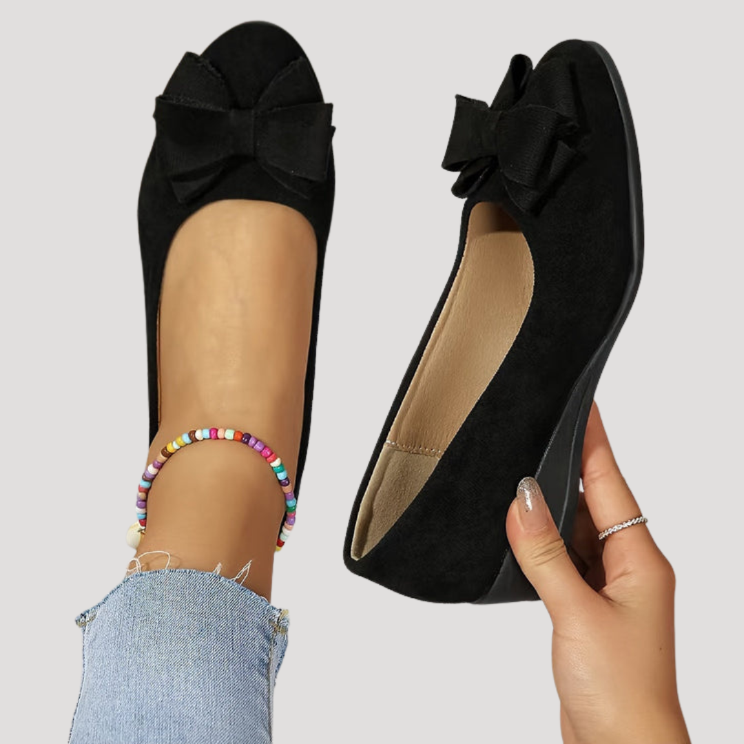 Duttini | Soft-Step Bow Wedge Flats for All-Day Comfort