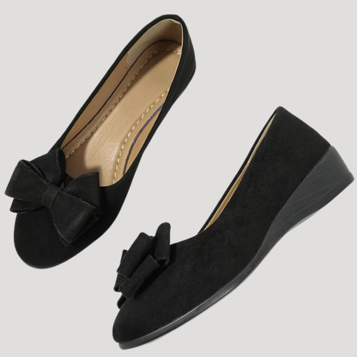 Duttini | Soft-Step Bow Wedge Flats for All-Day Comfort