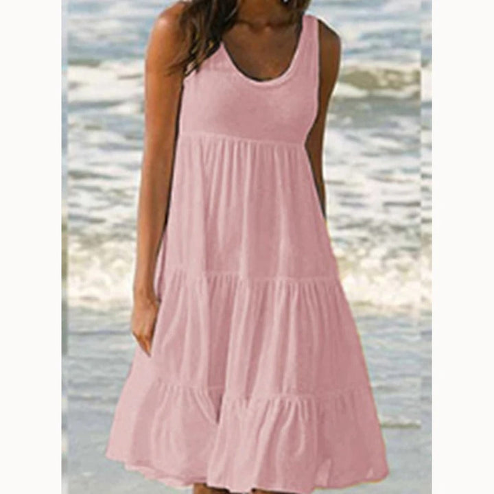 Duttini | Flowing Sleeveless Tiered Midi Dress Boho Summer
