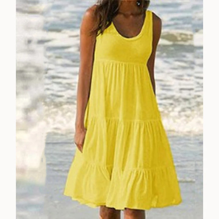 Duttini | Flowing Sleeveless Tiered Midi Dress Boho Summer