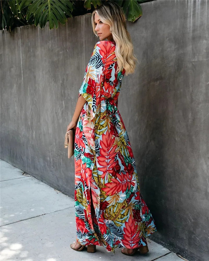 Duttini | Sculpted Wedding Guest Wrap Maxi Dress