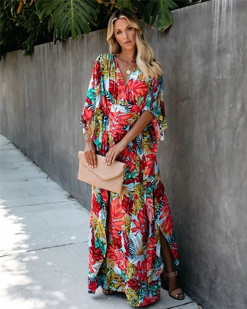 Duttini | Sculpted Wedding Guest Wrap Maxi Dress