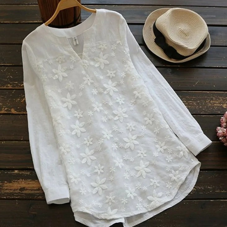Duttini | Effortless Round Neck Long Sleeve Blouse Made to Turn Heads