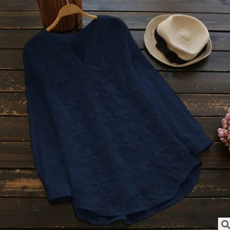Duttini | Effortless Round Neck Long Sleeve Blouse Made to Turn Heads