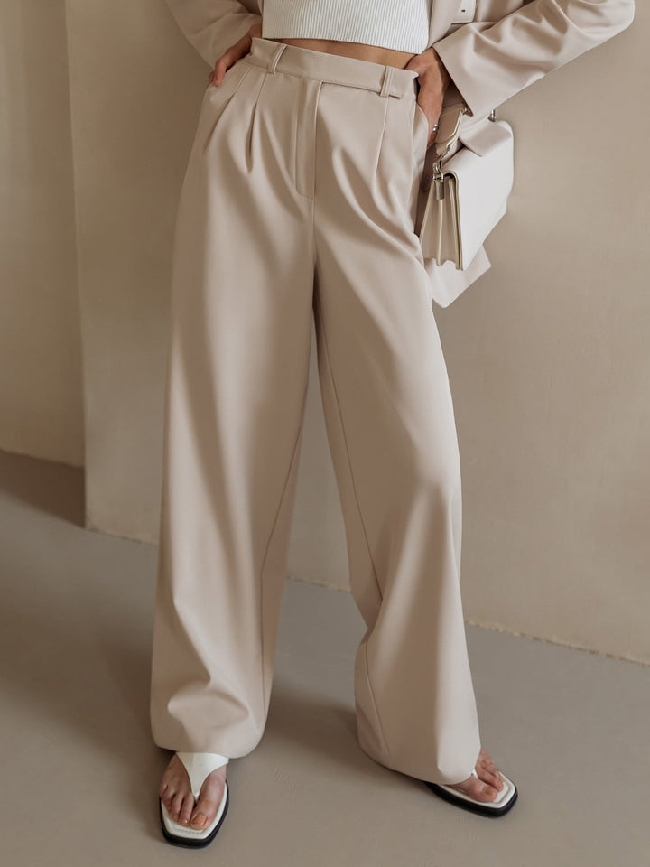 Duttini | Tailored Wide-Leg Trousers for Women in Black