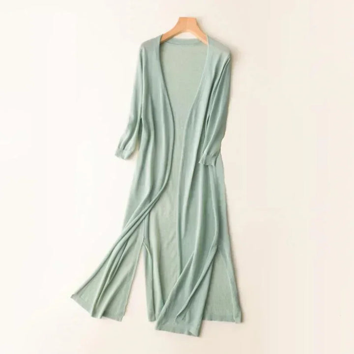 Duttini | Sculpted Open Front Long Sleeve Cardigan with Graceful Drape
