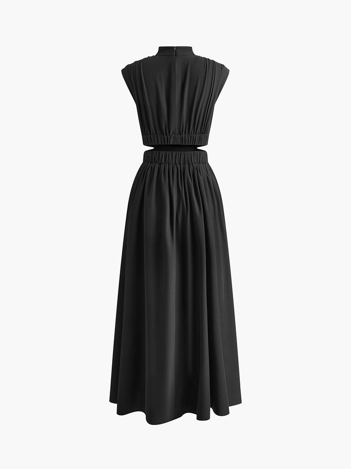 Duttini | Chic Mock Neck Cutout Maxi Dress Sleeveless Occasion Dress