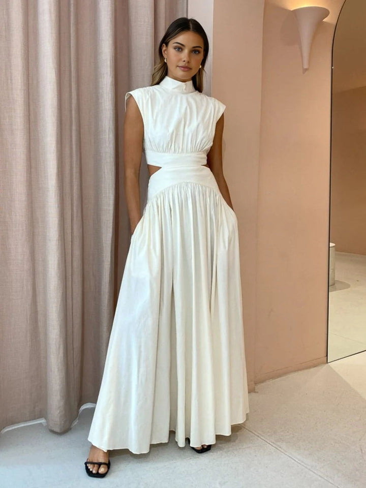 Duttini | Chic Mock Neck Cutout Maxi Dress Sleeveless Occasion Dress