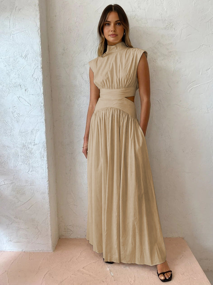 Duttini | Chic Mock Neck Cutout Maxi Dress Sleeveless Occasion Dress
