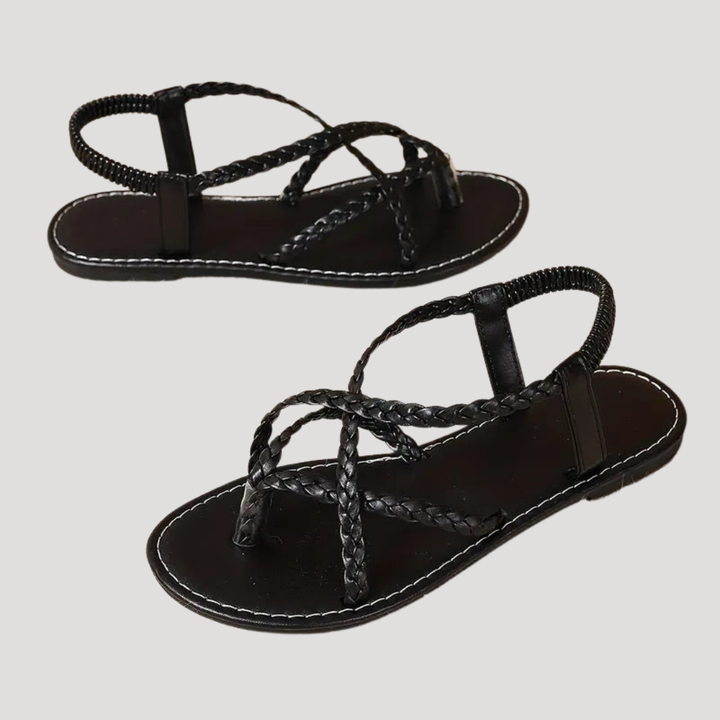 Duttini | Lightweight Braided Strappy Flat Sandals with a Comfort Fit