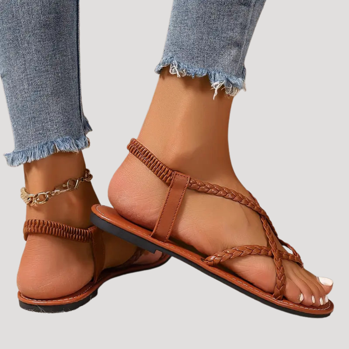 Duttini | Lightweight Braided Strappy Flat Sandals with a Comfort Fit