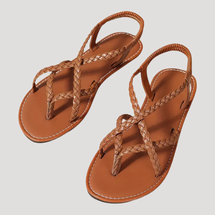 Duttini | Lightweight Braided Strappy Flat Sandals with a Comfort Fit