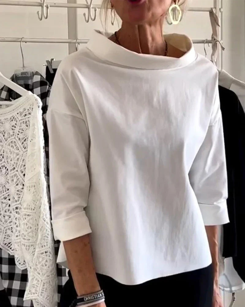 Duttini | Statement Bateau Neck 3/4 Sleeve Casual Top