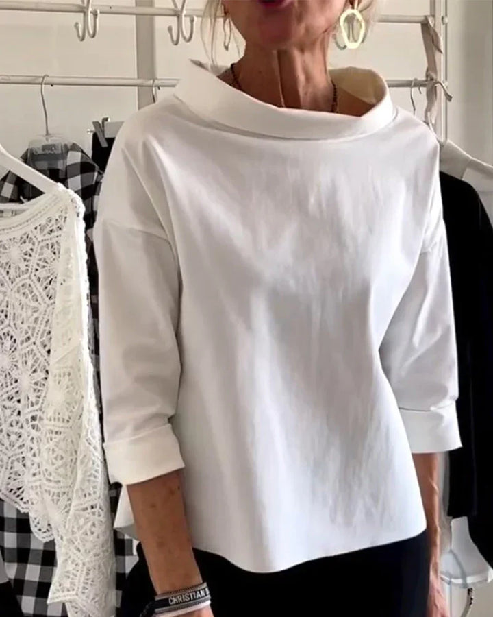Duttini | Statement Bateau Neck 3/4 Sleeve Casual Top