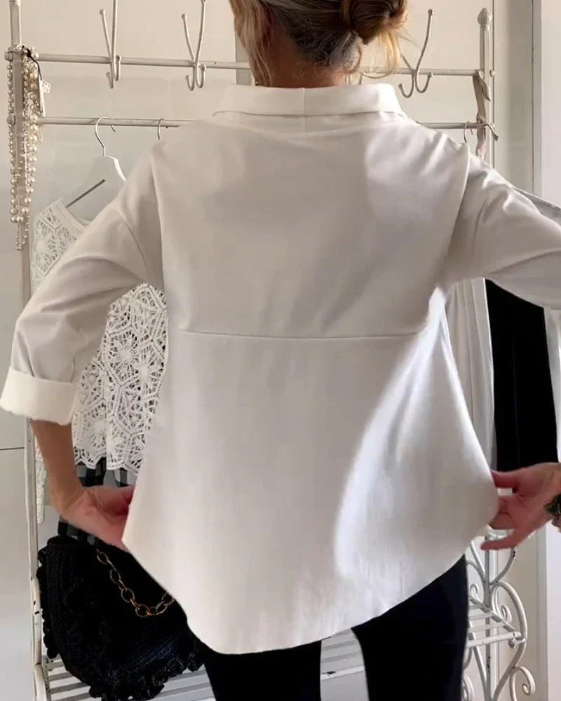 Duttini | Statement Bateau Neck 3/4 Sleeve Casual Top