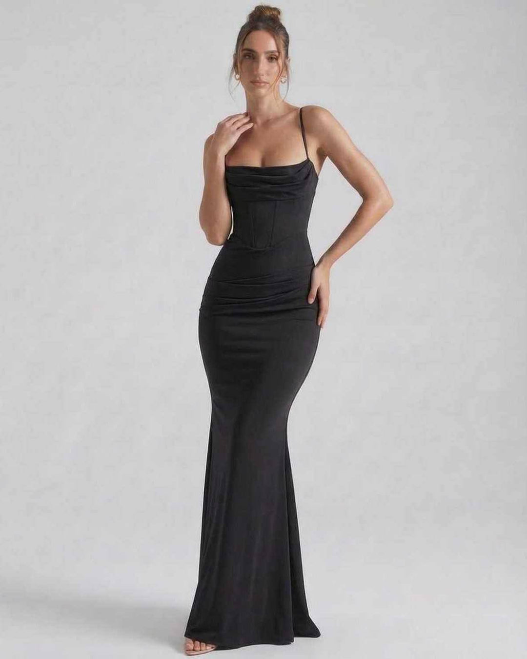 Duttini | Maxi Dress for Women in Lightweight Fabric, Relaxed Fit, Black