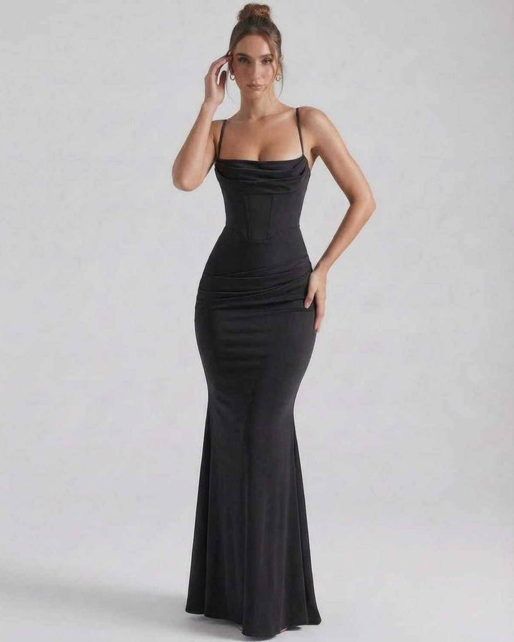 Duttini | Maxi Dress for Women in Lightweight Fabric, Relaxed Fit, Black