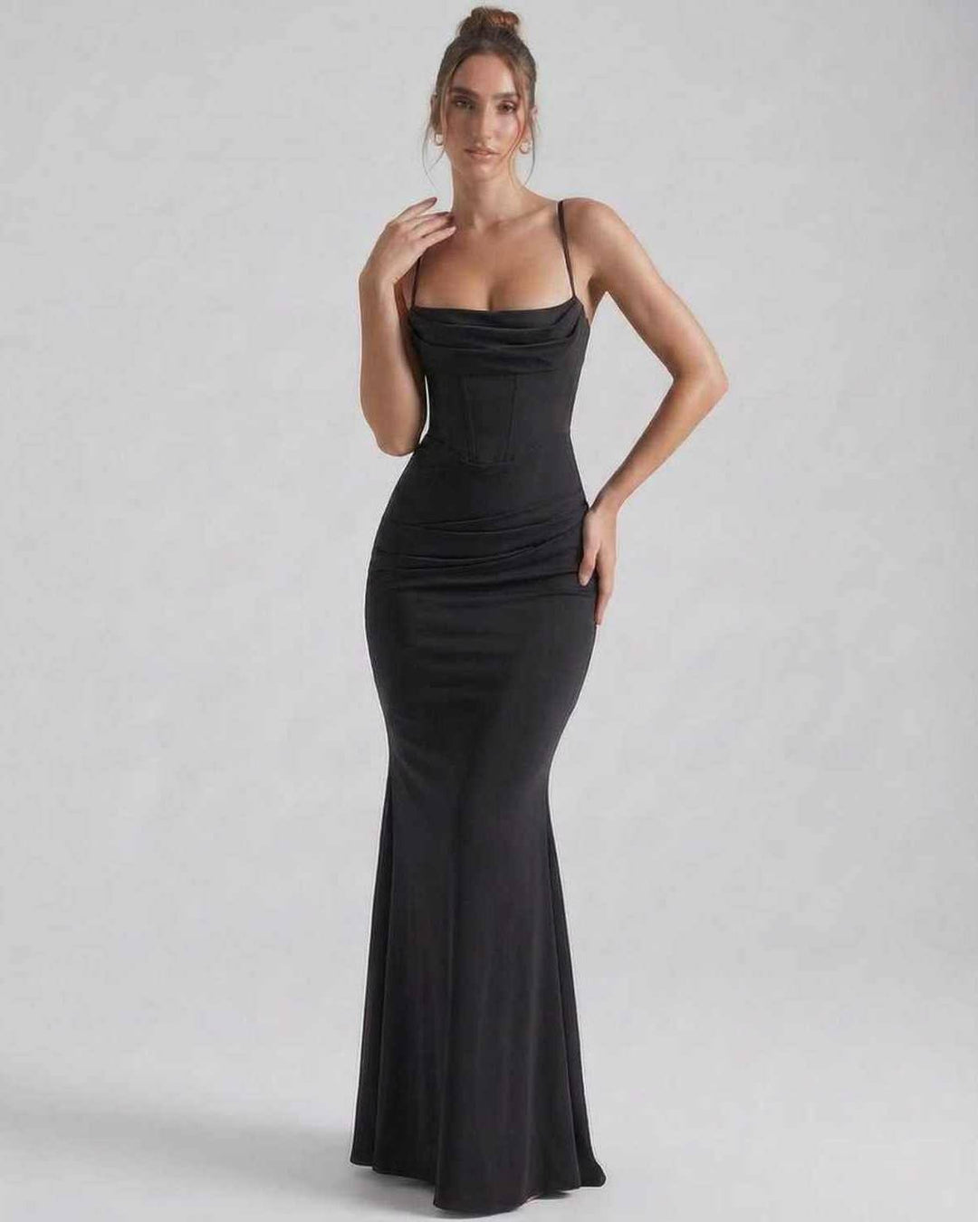 Duttini | Maxi Dress for Women in Lightweight Fabric, Relaxed Fit, Black