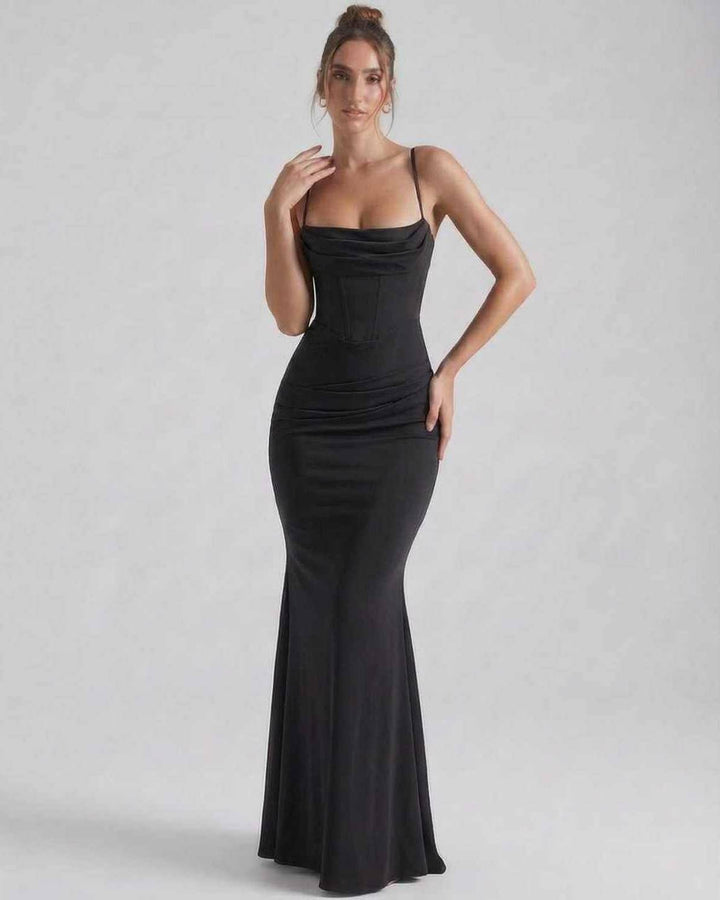Duttini | Maxi Dress for Women in Lightweight Fabric, Relaxed Fit, Black
