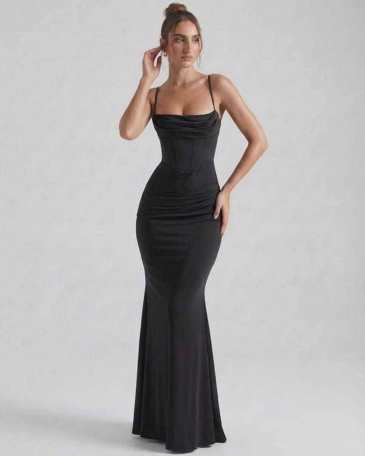 Duttini | Maxi Dress for Women in Lightweight Fabric, Relaxed Fit, Black