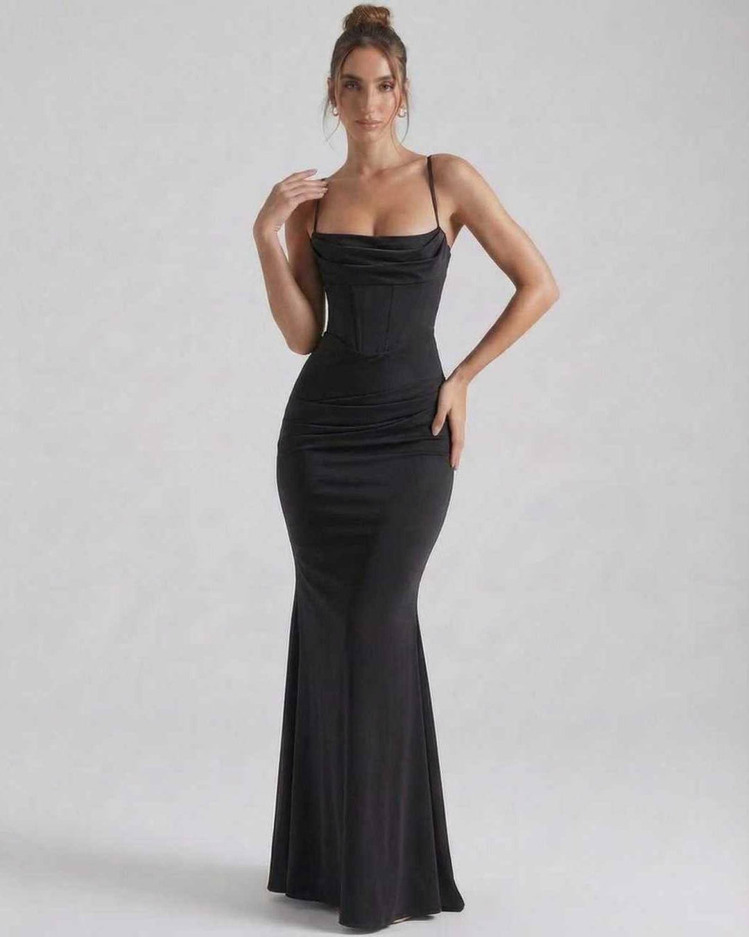 Duttini | Maxi Dress for Women in Lightweight Fabric, Relaxed Fit, Black