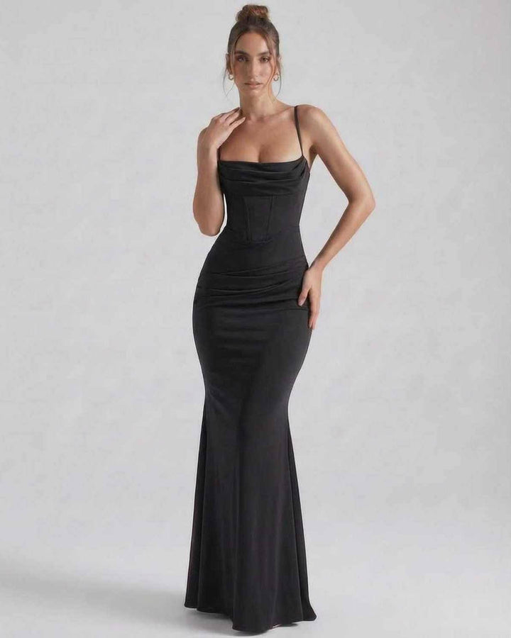 Duttini | Maxi Dress for Women in Lightweight Fabric, Relaxed Fit, Black