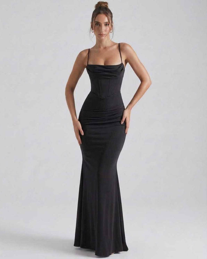 Duttini | Maxi Dress for Women in Lightweight Fabric, Relaxed Fit, Black